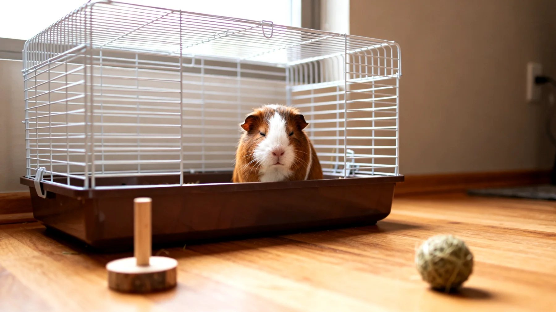Meerschweinchen in der Wohnungshaltung benötigen ausreichend Beschäftigung und Spielmöglichkeiten, um Langeweile, Bewegungsmangel und Verhaltensstörungen zu vermeiden"